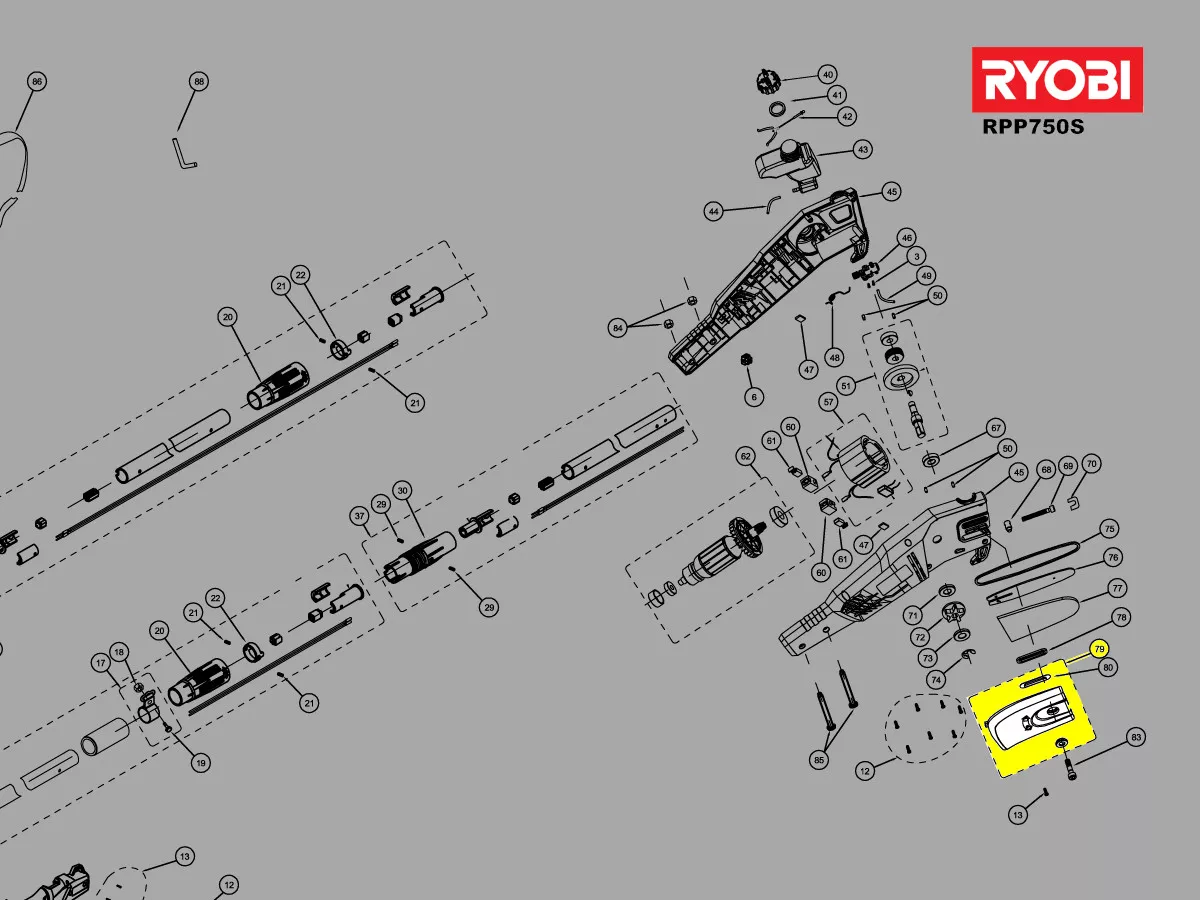 couvercle tension chaine réf. 5131036218 Ryobi